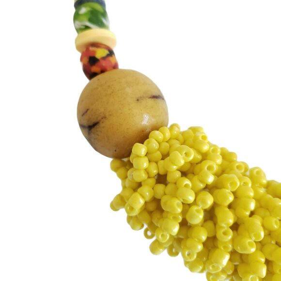 set of 3 AFRICAN handmade trade bead choker statement necklace bracelet earrings - Picture 2 of 8